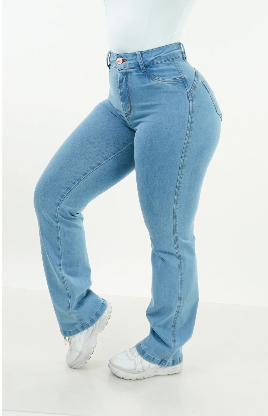 CALÇA JEANS FEMININA - Wide leg Essencial Piscine