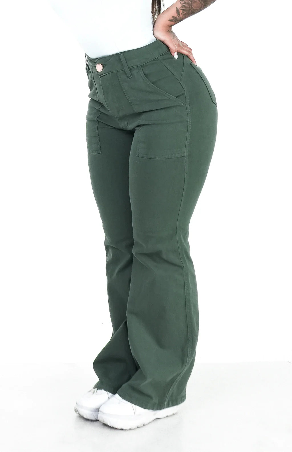 CALÇA FEMININA - WIDE LEG VERDE