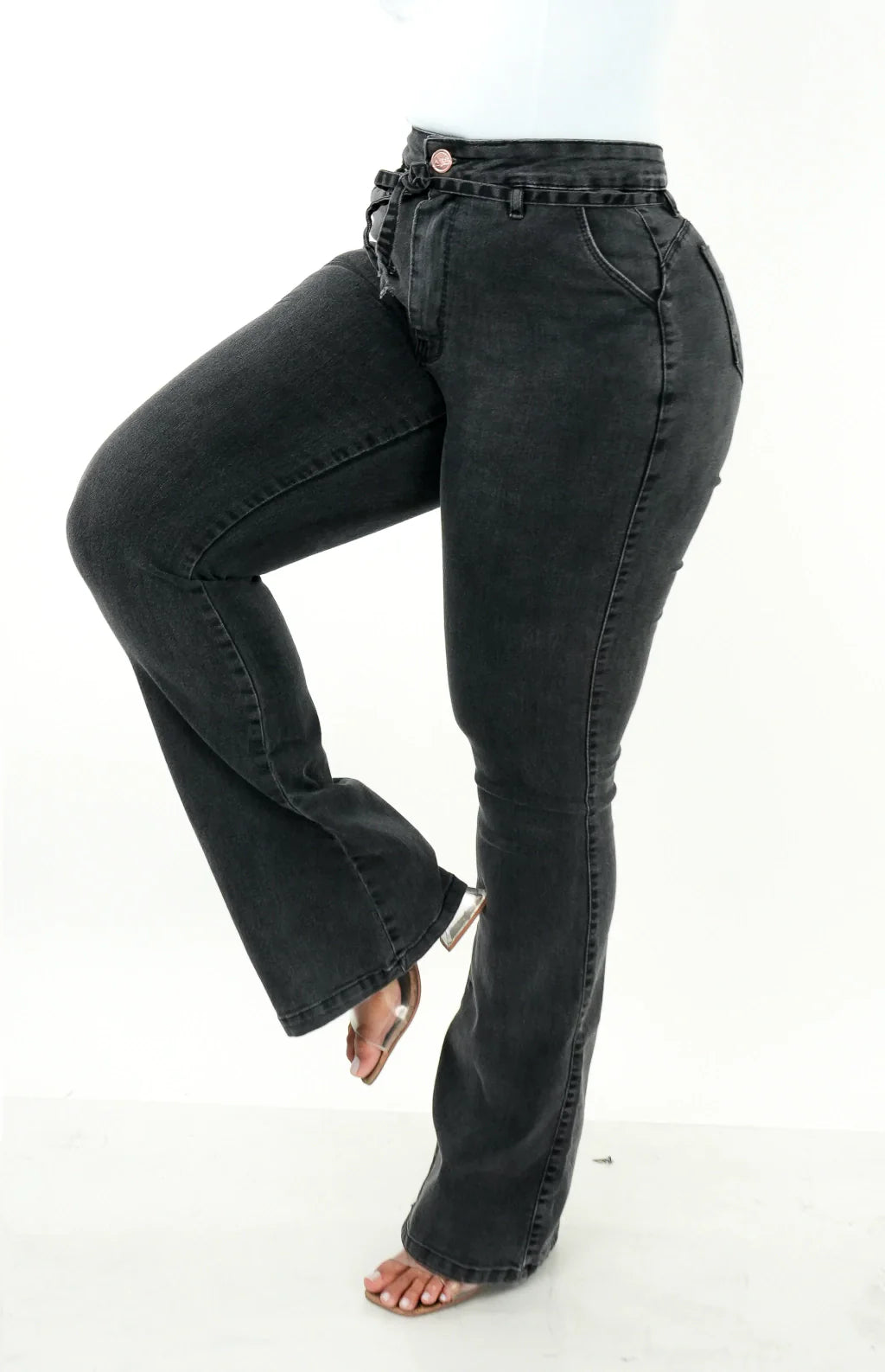 CALÇA JEANS FEMININA - Flare Vintage Estilo Alfaiataria