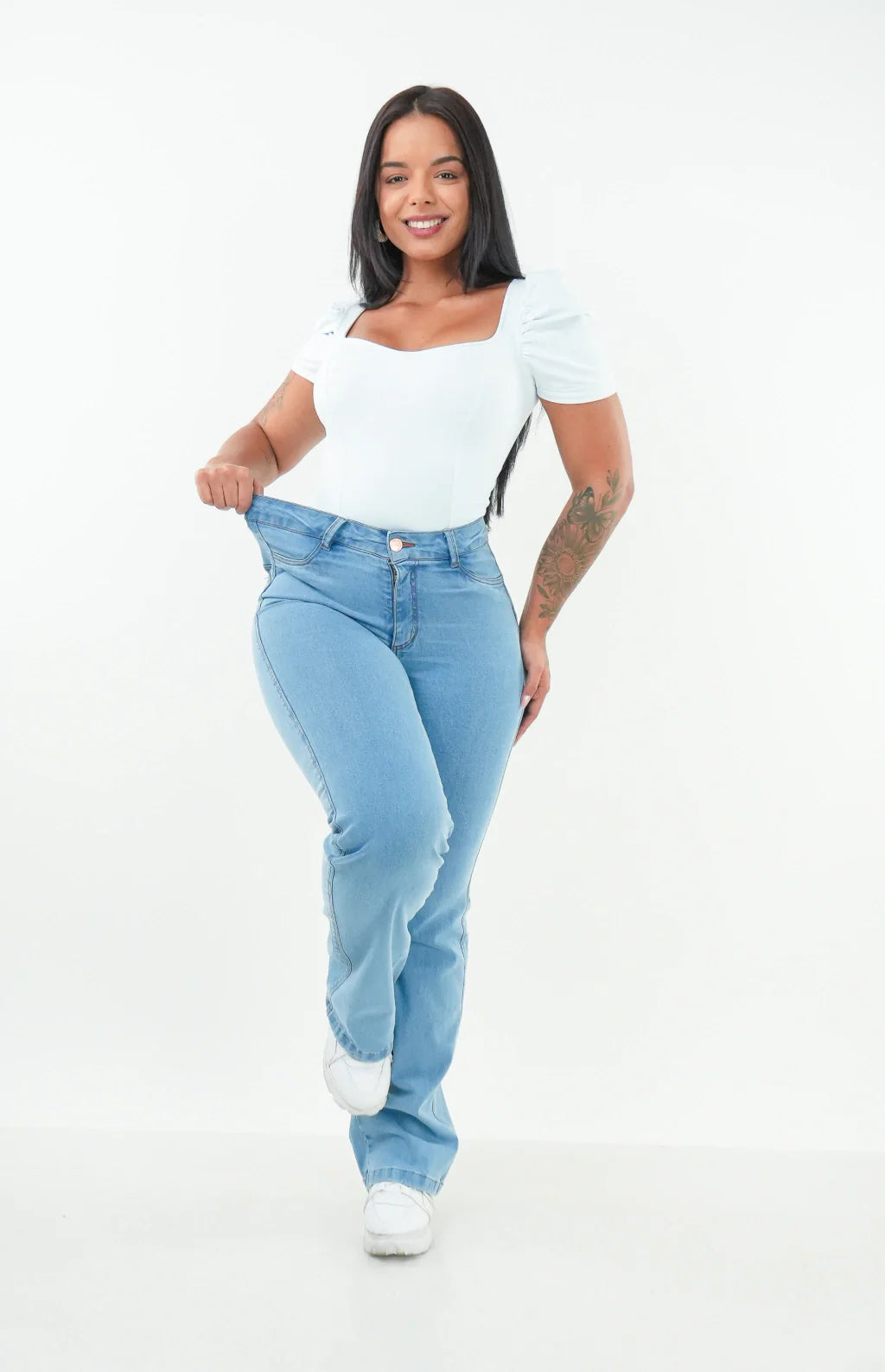 CALÇA JEANS FEMININA - Wide leg Essencial Piscine