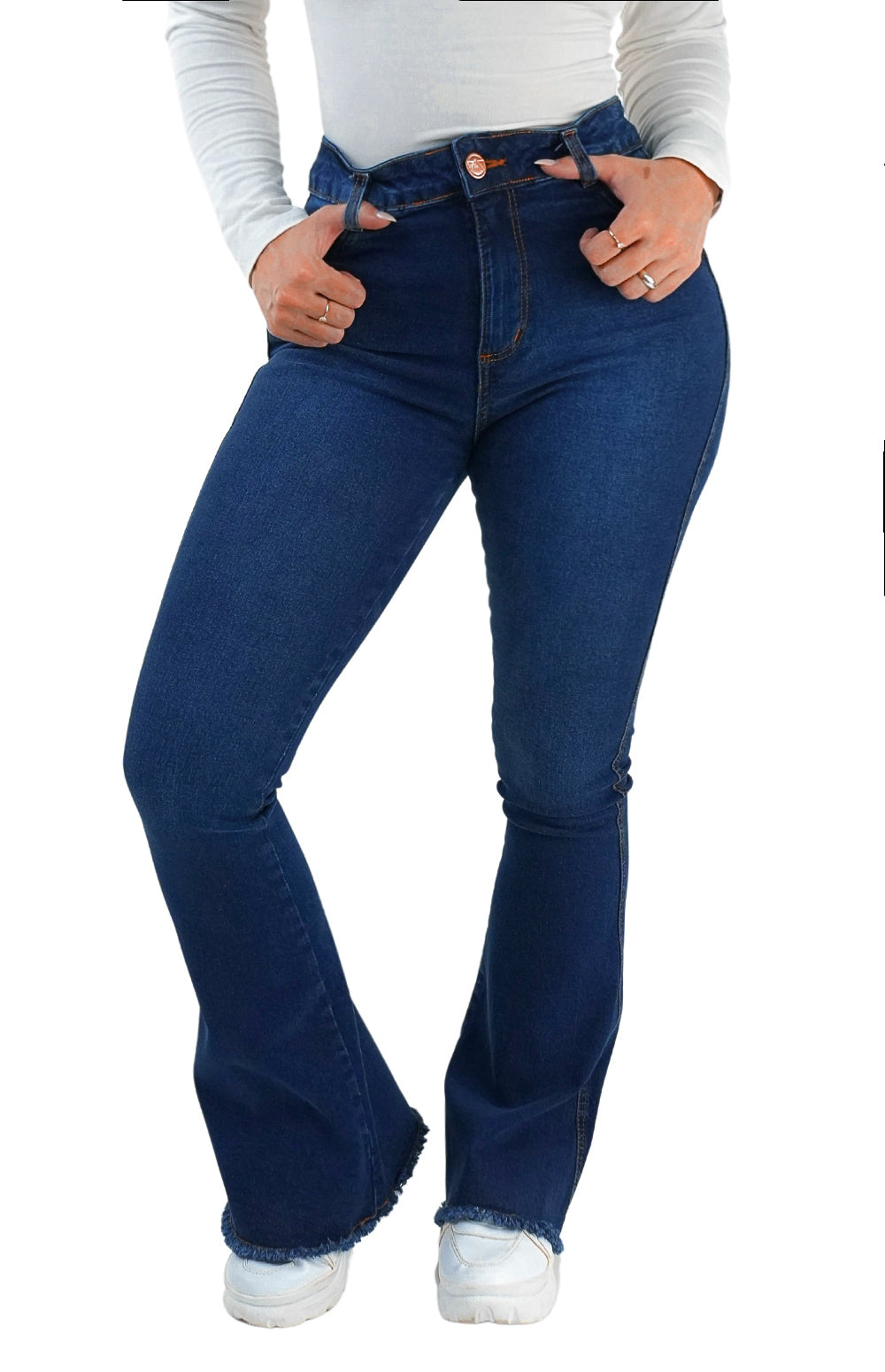 CALÇA JEANS PARA BAIXINHAS FLARE - BARRA DESFIADA