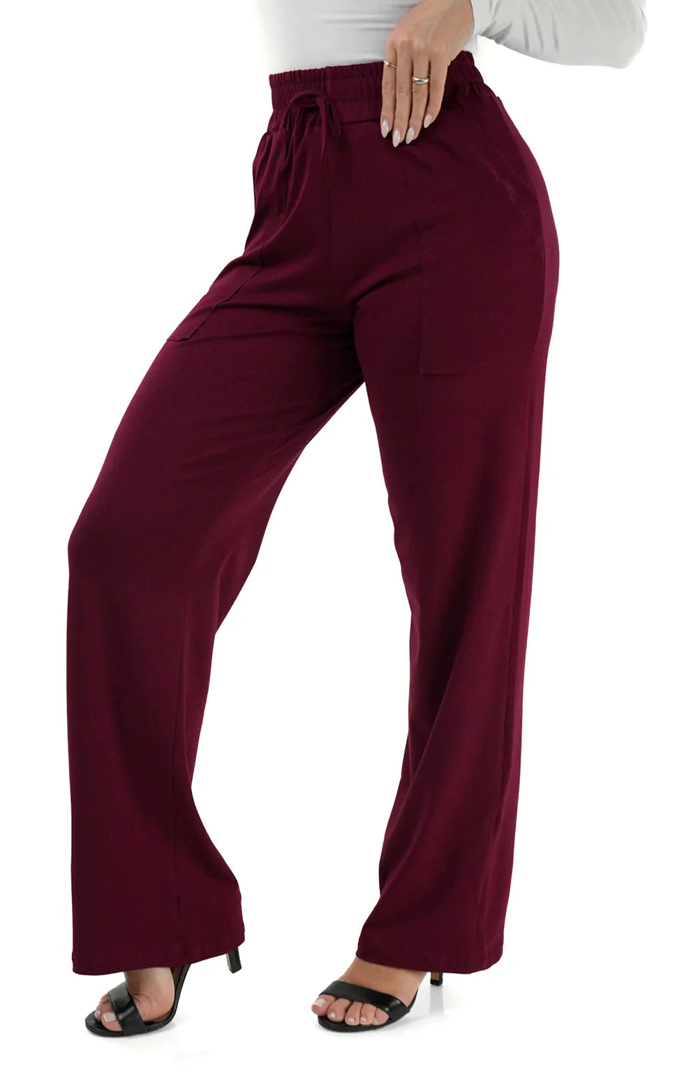 CALÇA PANTALONA VINHO - CAIMENTO SOLTINHO