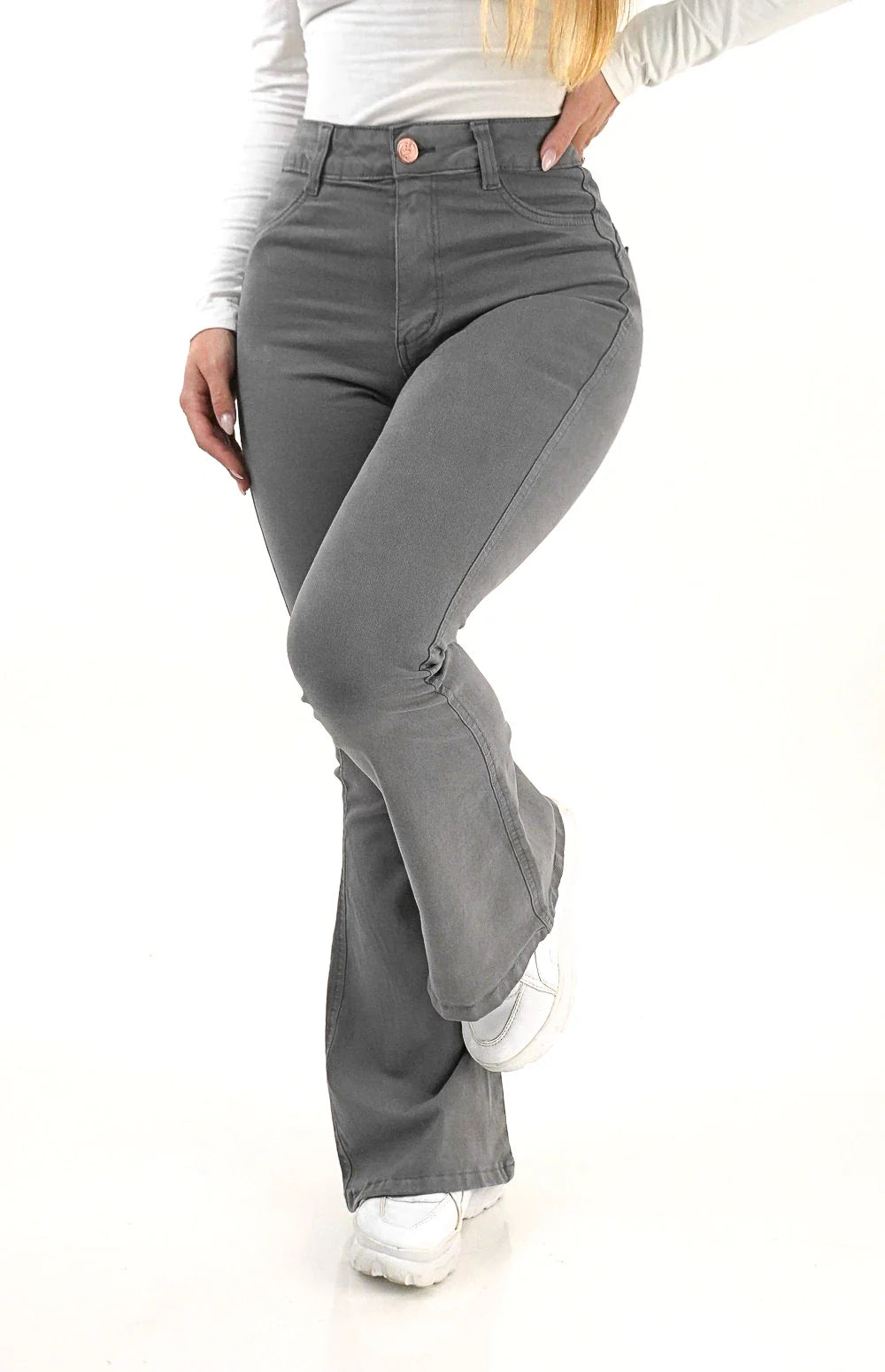 CALÇA JEANS PARA BAIXINHAS FLARE - CINZA