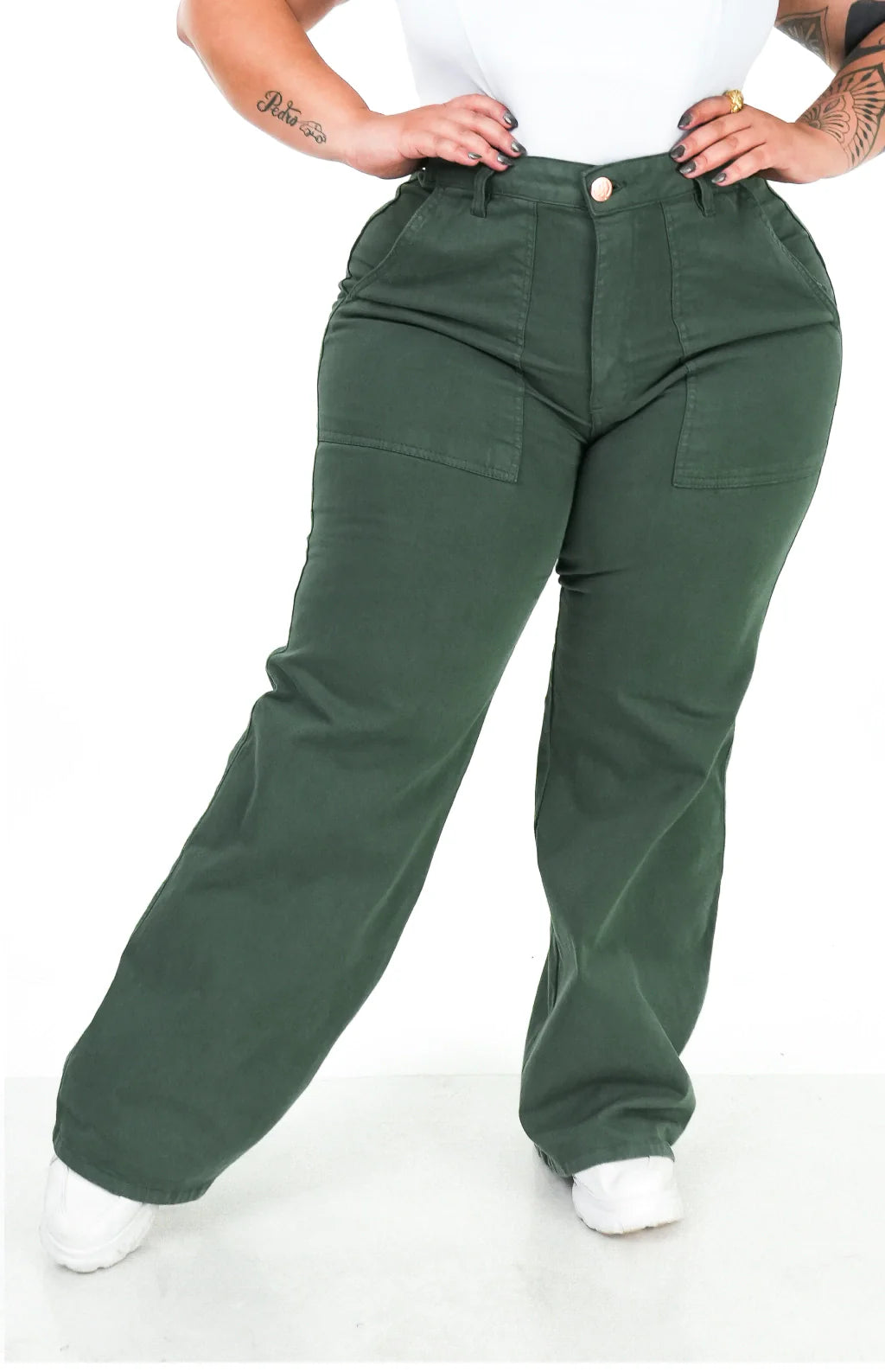 CALÇA FEMININA - WIDE LEG VERDE
