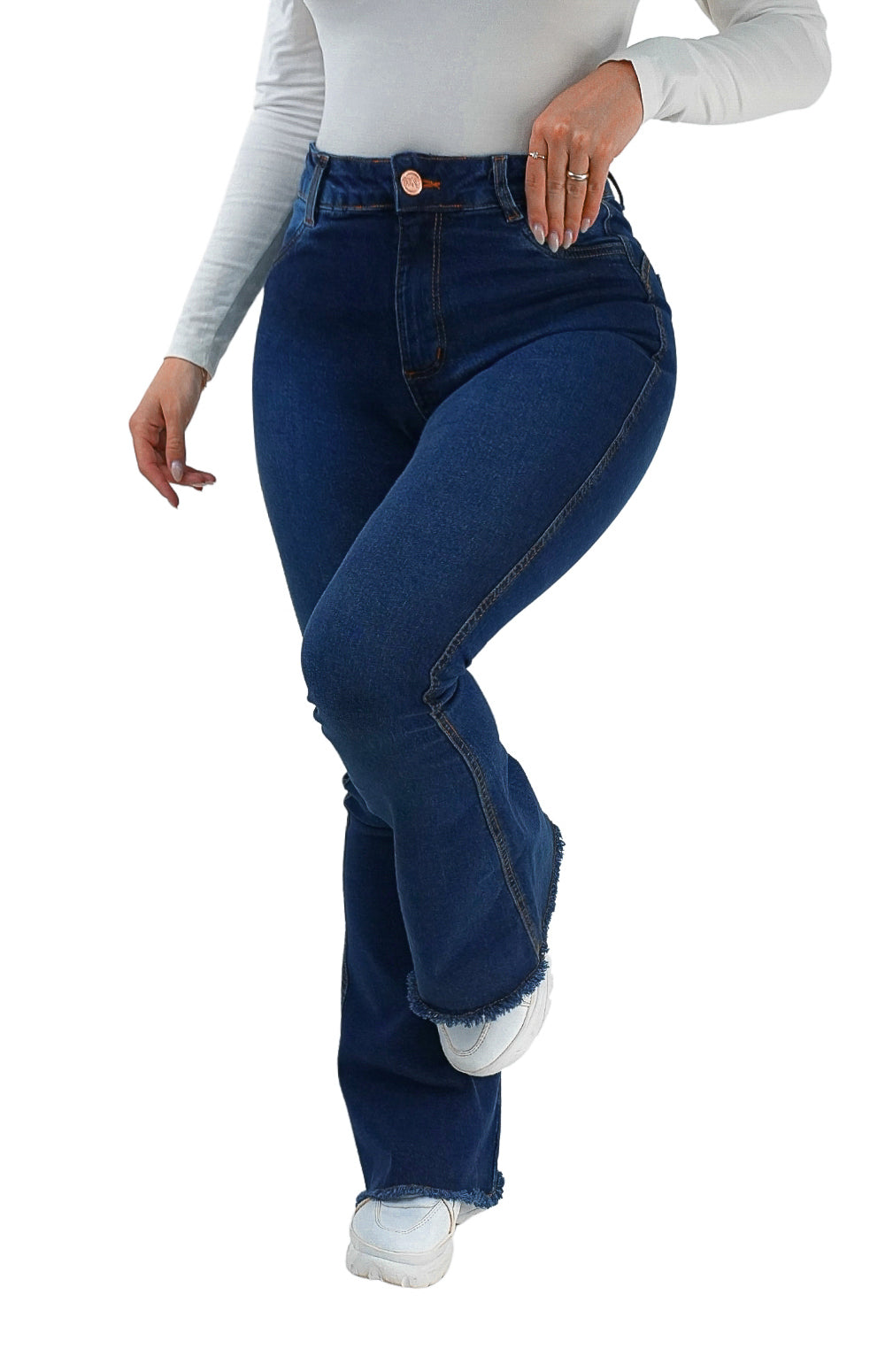 CALÇA JEANS PARA BAIXINHAS FLARE - BARRA DESFIADA