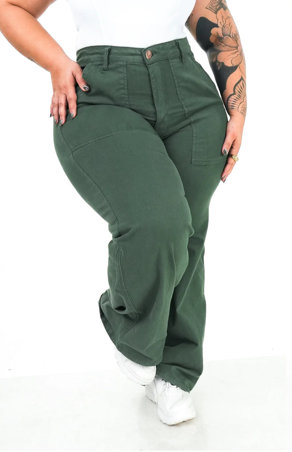 CALÇA FEMININA - WIDE LEG VERDE