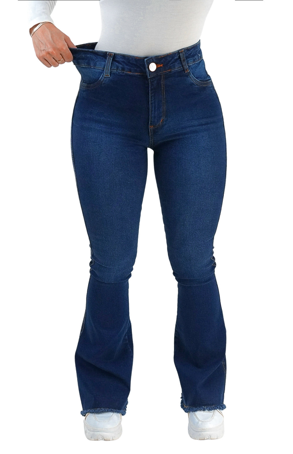 CALÇA JEANS PARA BAIXINHAS FLARE - BARRA DESFIADA