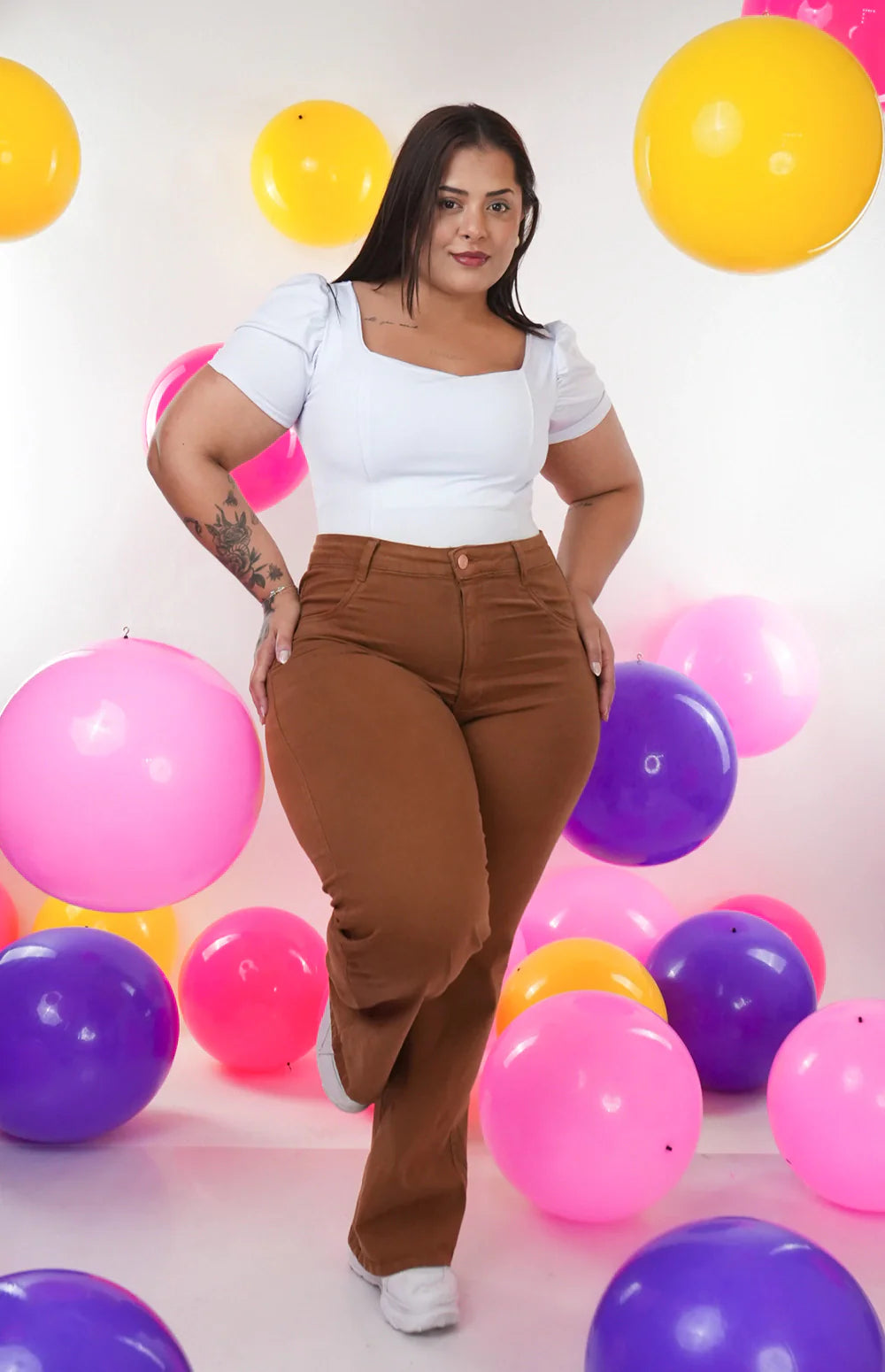 CALÇA FEMININA - WIDE LEG TERRACOTA
