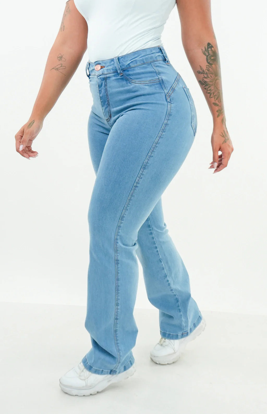 CALÇA JEANS FEMININA - Wide leg Essencial Piscine