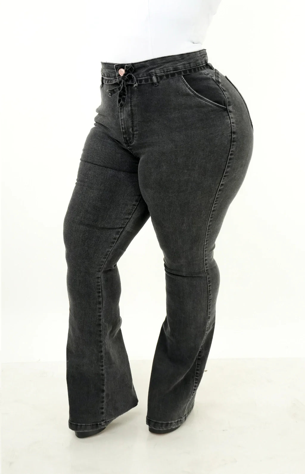 CALÇA JEANS FEMININA - Flare Vintage Estilo Alfaiataria