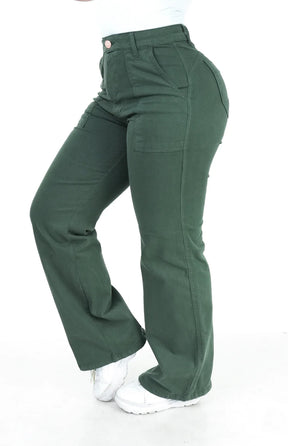 CALÇA FEMININA - WIDE LEG VERDE