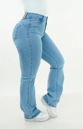CALÇA JEANS FEMININA - Wide leg Essencial Piscine