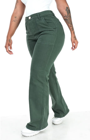 CALÇA FEMININA - WIDE LEG VERDE