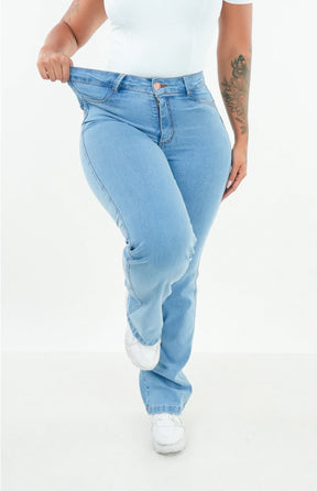 CALÇA JEANS FEMININA - Wide leg Essencial Piscine