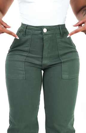 CALÇA FEMININA - WIDE LEG VERDE