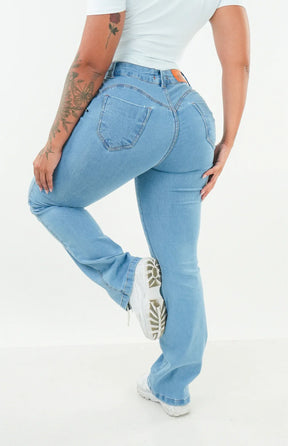 CALÇA JEANS FEMININA - Wide leg Essencial Piscine