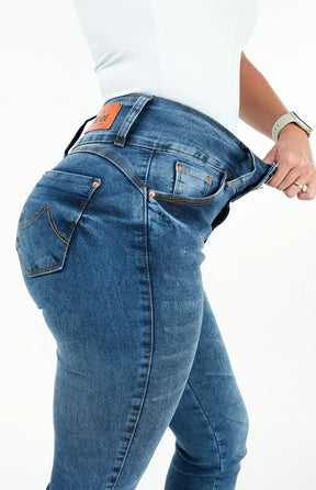 CALÇA JEANS FEMININA - RETA CHAPA BARRIGA