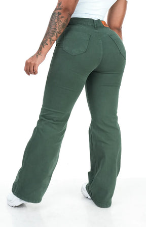 CALÇA FEMININA - WIDE LEG VERDE