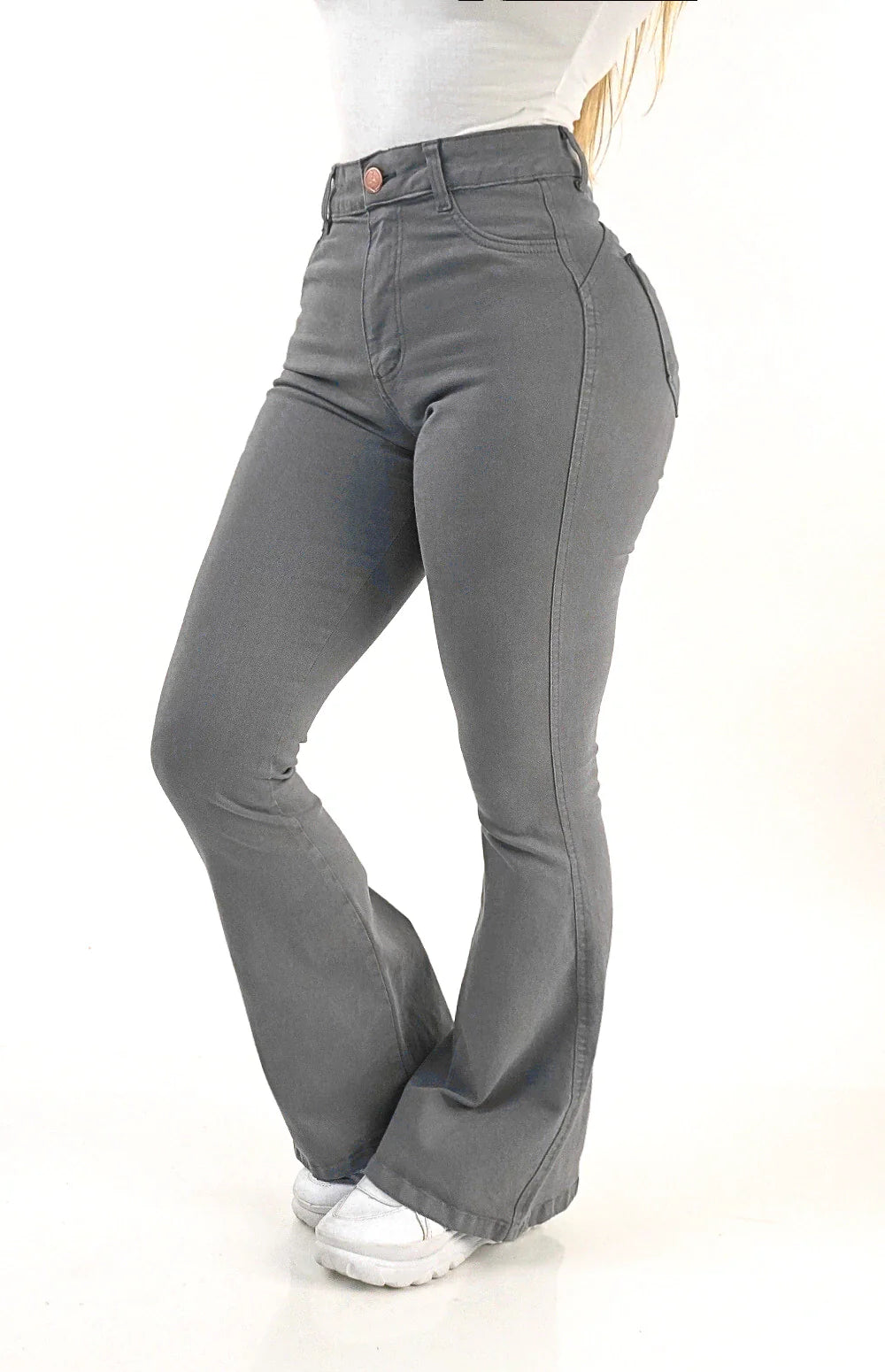 CALÇA JEANS PARA BAIXINHAS FLARE - CINZA