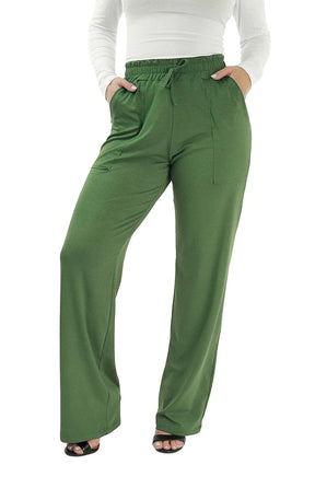 CALÇA PANTALONA VERDE MILITAR - CAIMENTO SOLTINHO