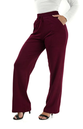 CALÇA PANTALONA VINHO - CAIMENTO SOLTINHO