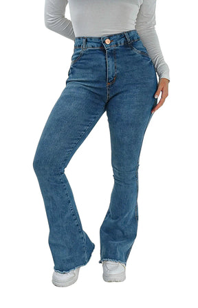 CALÇA JEANS PARA BAIXINHAS - FLARE BARRA DESFIADA MALDIVAS