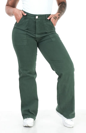 CALÇA FEMININA - WIDE LEG VERDE