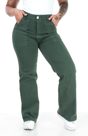 CALÇA FEMININA - WIDE LEG VERDE