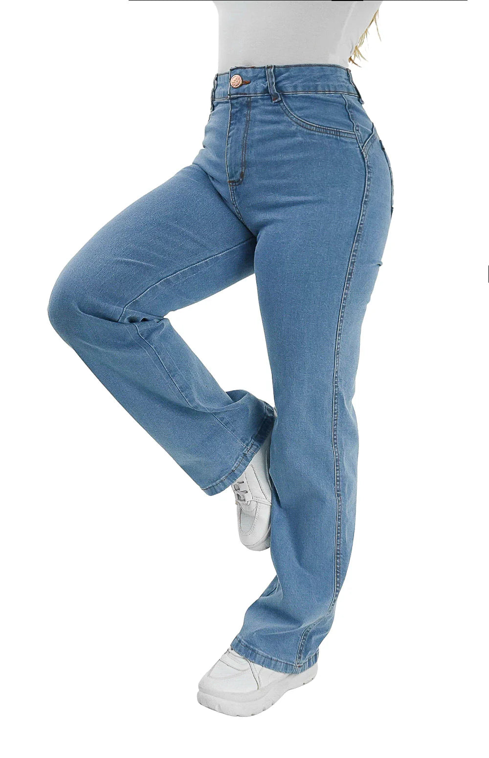 CALÇA JEANS PARA BAIXINHAS - WIDE LEG PISCINE