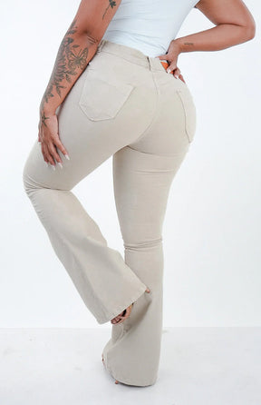 CALÇA FEMININA - FLARE NUDE CHIC