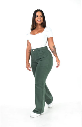 CALÇA FEMININA - WIDE LEG VERDE