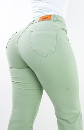 CALÇA FEMININA - WIDE LEG VERDE PISTACHE