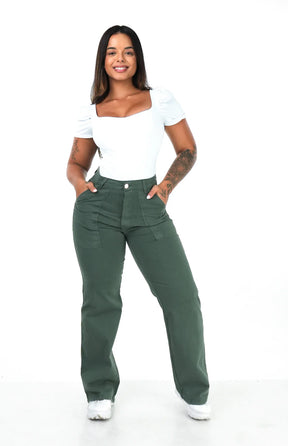 CALÇA FEMININA - WIDE LEG VERDE