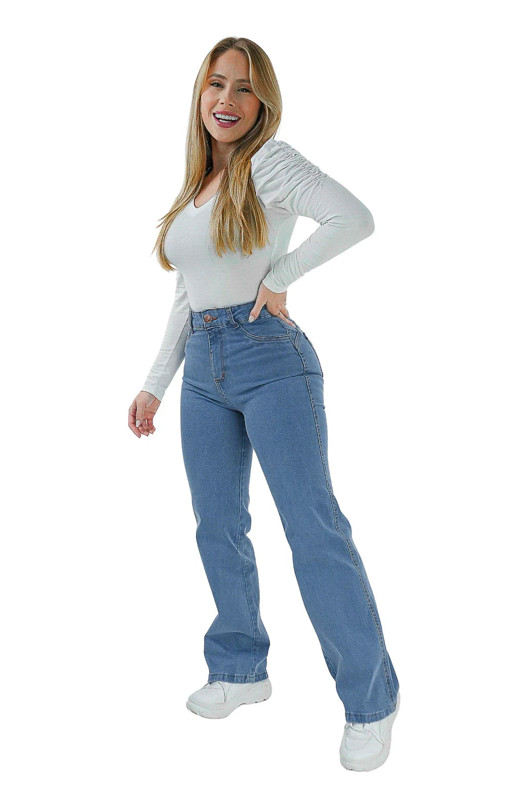 CALÇA JEANS PARA BAIXINHAS - WIDE LEG PISCINE