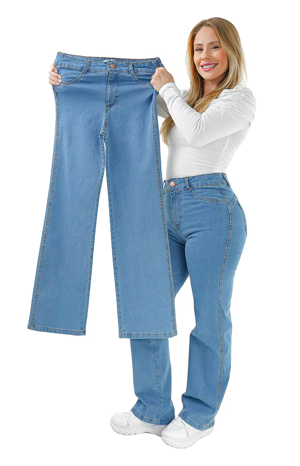 CALÇA JEANS PARA BAIXINHAS - WIDE LEG PISCINE