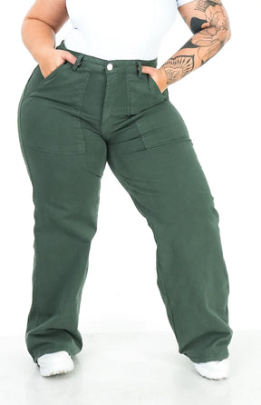 CALÇA FEMININA - WIDE LEG VERDE
