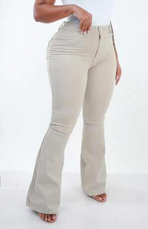 CALÇA FEMININA - FLARE NUDE CHIC