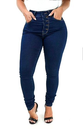 CALÇA JEANS FEMININA -SKINNY MAX BOTÕES