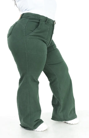 CALÇA FEMININA - WIDE LEG VERDE