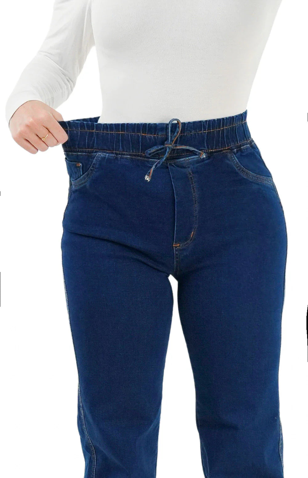 CALÇA JEANS FEMININA - WIDE LEG CINTURA ELÁSTICA POWER