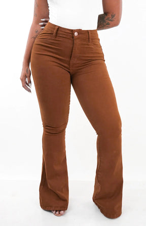 CALÇA FEMININA - FLARE TERRACOTA