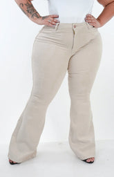 CALÇA PLUS SIZE - FLARE NUDE CHIC