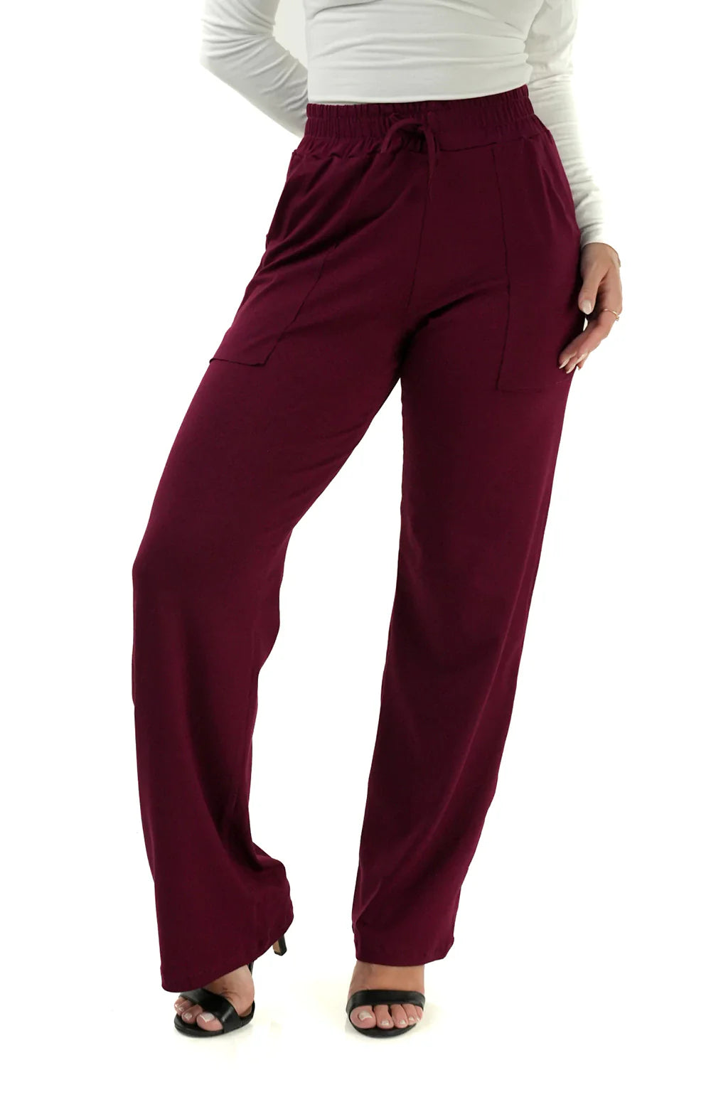 CALÇA PANTALONA VINHO - CAIMENTO SOLTINHO