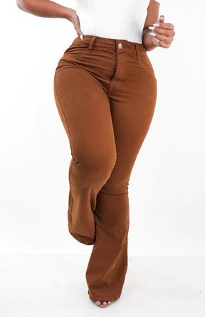 CALÇA FEMININA - FLARE TERRACOTA