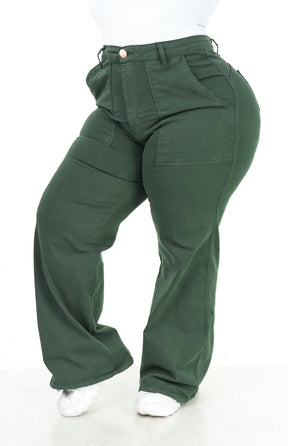 CALÇA FEMININA - WIDE LEG VERDE