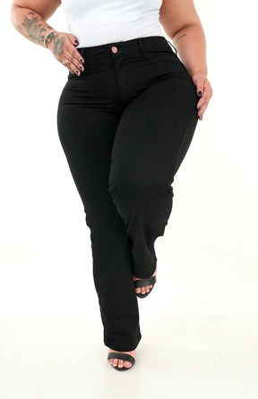 CALÇA JEANS FEMININA - RETA PRETA INTENSE