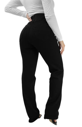 CALÇA JEANS FEMININA - RETA CHAPA BARRIGA BLACK