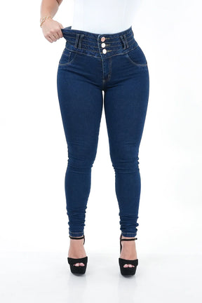 CALÇA JEANS FEMININA - CINTURA ELÁSTICA SLIM