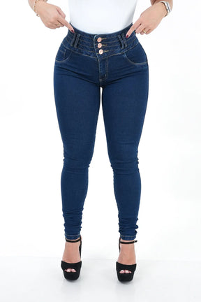CALÇA JEANS FEMININA - CINTURA ELÁSTICA SLIM