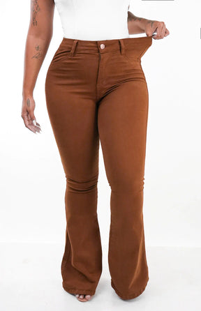 CALÇA FEMININA - FLARE TERRACOTA